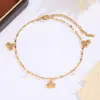 Tornozeleira de aço inoxidável banhada a ouro 18k em formato de coração, best-seller transfronteiriça, moderna e chique, com um toque de luxo discreto, da Dongguan titanium steel jewelry