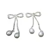 Estilo Suave Moño Incrustado de Diamantes Borla de Perla Accesorios DIY para Funda de Teléfono Aleación de Zinc Accesorios para el Cabello Materiales de Decoración