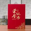 Funda para Certificado de Honor de Terciopelo Rojo A4, Carpeta de Documentos, Certificado de Premio, Carta de Nombramiento, Juego de Fundas para Graduación, Producción e Impresión de Páginas Interiores Lf