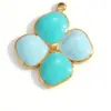 Accesorios de Joyería de Acero Inoxidable Transfronterizos Maleta de Dibujos Animados Goteo de Aceite Flor Colorida Chapado en Oro Real de 18K Colgante