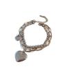 Pulseira de Aço Titânio Feminina Contas Redondas Estilo Simples Apaixonado Coração de Menina Celebridade da Internet Coreana Estilo Frio Pulseira Personalizada Joia