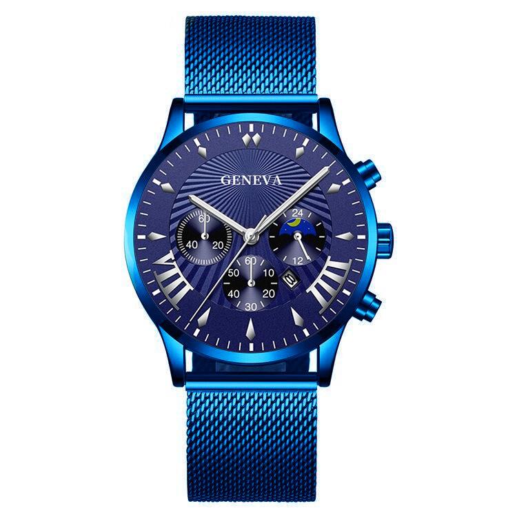 蓝色网带蓝壳蓝面银色刻度