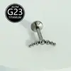 Piercing Labial Stud de Titânio F136 com Design de Flor Relâmpago e Cravação de Zircônia, Joia para Body Piercing com Corpo de Titânio de Grau Cirúrgico, Produto em Estoque do Fabricante