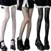 Medias de Rejilla con Encaje Calado Estilo Lolita Japonés Pantimedias de Base Lolita Retro Flor de Vid Calcetines de Seda Blancos Negros