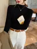 Suéter Térmico de Cuello Alto para Mujer Otoño e Invierno Estilo Año Nuevo Moderno Tejido Engrosado con Felpa Cálido