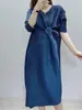 Vestido de Verano para Mujer Tallas Grandes, Corte Holgado, Adelgazante, Estilo Europeo y Americano, Moderno, Rejuvenecedor, Estilo Mamá, Vestido Fruncido