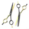 Nuevas Tijeras de Peluquería Negras Doradas en Forma de A de 5.5 pulgadas, Tijeras para Cortar el Cabello, Tijeras Planas, Tijeras Entresacadoras, Peluquería
