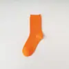 Calcetines de tubo lisos de otoño e invierno para mujer, calcetines de moda casual de punto doble para mujer, calcetines de color liso al por mayor