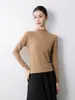 Ropa de alta gama lista para usar con un diseño simple y duradero, con cuello semi-alto y mangas largas, top versátil para mujer para primavera y otoño con un ambiente casual y elegante