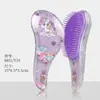 Peine Transparente de Dibujos Animados de Unicornio para Niños Peine Brillante Lindo Peine para el Cabello Anti-Nudos Peine Masajeador con Cojín de Aire