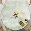 Toalha de mesa redonda estilo ins mais vendida com uma sensação criativa, de alta qualidade e luxo leve, tecido decorativo com padrão de mármore