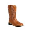 Botas largas de montar para mujer otoño e invierno nuevas botas de viaje bordadas Western Denim botas altas de media caña