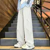 Marca de moda de alta calle americana Pantalones de seda helada para hombre y mujer Otoño Delgados Frescos Elásticos Caída Holgados Rectos Pantalones Casuales
