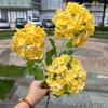 Flores de simulação para casa de alta qualidade fabricantes de comércio exterior 3 toque de cola macia madeira hortênsia verde decoração de casamento flores artificiais atacado