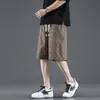 Shorts Casuales de Verano con Estampado Completo, Antiarrugas, Secado Rápido para Hombre, Pantalones Versátiles de Marca de Moda, Shorts Estilo Hong Kong High Street Tallas Grandes para Hombres Grandes