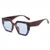 Nuevas de Moda Gafas de Sol Versátiles para Hombres y Mujeres con Montura Grande Montura Cuadrada Bicolor Personalizada Montura de PC Gafas de Venta al por Mayor Transfronteriza