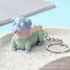 Múltiples Colgantes de Llavero de Animales Realistas Impresos en 3D, Figuras Modelo Articuladas Móviles de Oso y Zorro
