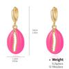 Brincos Pingente Dentes de Concha de Liga Vintage Kenjay Estampa de Gota de Óleo Esmaltada Moda Clássica Versátil Férias de Verão