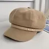 Nuevo Estilo Retro Británico Color Sólido Tacto de Alta Gama Cómodo Sombrero Octagonal para Mujer Otoño Invierno Atmósfera Versátil Sombrero Artístico de Pintor