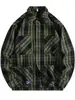 Camisa a Cuadros de Manga Larga de Algodón Puro Estilo Retro Americano para Hombre, Holgada, Versátil, Primavera, Camisa Casual, Sentido del Diseño, Marca de Moda, Ropa de Abrigo