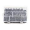 Tapa protectora de barra de acero de 145 piezas transfronteriza, cubierta de tuerca hexagonal de goma negra en caja, tapa de perno M4-M12