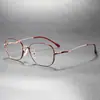 Armazón de Gafas Metálico Polygonal Estilo Ins con Filtro de Luz Azul que Hace que la Cara Parezca Más Pequeña, una Herramienta Mágica Sin Maquillaje, Gafas Lisas Unisex F6048