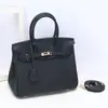 Bolso de Lujo Togo de Piel de Vaca de Grano Fino Platino Cuero Genuino Moda Bolso de Hombro y Mano Textura Exportación Transfronteriza Bolso Kelly