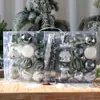 Bolas de Natal Bolas Plásticas Acessórios de Decoração para Árvore de Natal Caixas com Grade de Nove Quadrados 6 Bolas Pintadas Conjunto de Bolas de Formato Especial