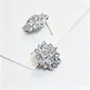 Brincos de Prata 925 Esterlina, Brincos Elegantes de Flor com Zircônia, Joias Coreanas de Prata Esterlina, Joias Exageradas Femininas, Brincos Versáteis