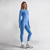 Nuevo Set de Yoga Cepillado para Mujer Otoño/Invierno 2026 Alta Elasticidad Manga Larga Ropa Deportiva Transpirable para Exteriores Set de Fitness