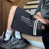Shorts Esportivos Listrados Estilo Americano Masculino Verão High-street Filhotes Bonitos Cor Contrastante Calças Retas Vibe Marca Trendy Calças Versáteis