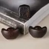 Lingote de Madeira de Agarwood Dados da Fortuna Acessórios Bolsa de Corrente de Celular Trançada Artesanal DIY Pingente Pulseira de Contas de Oração Budista Acessórios