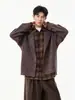 Nueva Chaqueta para Hombre Otoño/Invierno 2026 con Diseño de Retazos a Cuadros Falso de Dos Piezas, Estilo Holgado y Casual