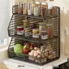 Estante de almacenamiento de cocina multicapa para frutas y verduras, estante de esquina para montar en la pared, cesta de almacenamiento para encimera