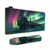 Mouse Pad Aurora da Islândia Personalizado Especial FPS Luminoso para Mesa RGB E-Sports Jogo Tamanho Grande Tapete de Computador