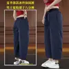 Pantalones cortos de secado rápido estilo americano para hombre, pantalones casuales de pierna recta holgados y delgados de verano con efecto de caída