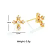 Pendientes de botón retro europeos con cruz y flor de circonita, tachuelas exquisitas para cartílago, sensación de lujo ligero de alta gama, pendientes de plata de ley S925, venta al por mayor
