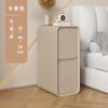 Mesita de noche de madera maciza de lujo, ligera, estilo crema, sencilla, moderna, pequeña, para dormitorio, mueble de noche con abertura de 20 cm, muy estrecho.