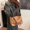 Bolsa de Tote Portátil de Gran Capacidad Retro Minimalista Bolsa de Tote Sencilla con Texto Versátil Bolso de Hombro de Nicho para Viajes Diarios