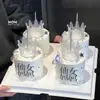 Decoração de Bolo para o Dia das Mães Celebridade da Internet 2026 Ornamento de Coroa de Cristal Borboleta Prateada Fada Mãe Topper de Acrílico