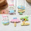 Accesorios de Resina de Árbol de Coco de Playa de Dibujos Animados Brillantes Conejo Pegamento de Crema Accesorios para el Cabello DIY Funda de Teléfono Móvil Colgante Materiales Caseros