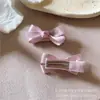 Pasador de Pelo Infantil Coreano Seda Brillante Mini 5cm Lazo Par de Pinzas Pinza para Flequillo de Bebé Linda Pinza Lateral Ajustada