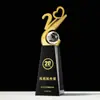 Trofeo de Alta Calidad para Aniversario Trofeo Personalizado de Cristal y Metal 5 10 15 20 Años Premio Souvenir para Reunión Anual de Empresa