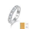Anillo de plata 925 moderno y que no se decolora con incrustación completa, versión de alta gama, moissanita, lujo ligero, nicho, anillo de tacto de alta gama