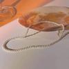 Collar de circonita y perla retro de palacio, cadena de clavícula de alta calidad, temperamento femenino, gargantilla suave