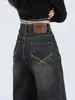Jeans Rectos Vintage para Mujer, Nuevo Estilo Primavera y Verano, Tallas Grandes Figura Pera, Pantalones de Pierna Ancha Adelgazantes de Cintura Alta, Largo hasta el Suelo