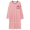 En stock en tiendas físicas: Pijama de otoño e invierno para mujer con almohadillas en el pecho, bata de manga larga de algodón elástico, dulce y adecuada para usar en casa