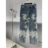 Jeans Masculino Vanke Cross-Border Mosaico Xadrez Estilo de Rua Tendência Jeans de Algodão Codificado para Homens