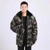 Abrigo de Algodón Verde Militar de Invierno para Hombre Largo a Prueba de Frío Uniforme Impermeable Reflectante al Viento Grueso Protección Laboral Camuflaje Abrigo Acolchado de Algodón