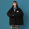 Jaqueta de Veludo de Algodão Transfronteiriça Roupa Exterior Outono e Inverno Engrossada Tendência Marca Solta Roupa de Algodão para Casais Proteção Contra o Frio Quente Gola Alta Roupa de Algodão